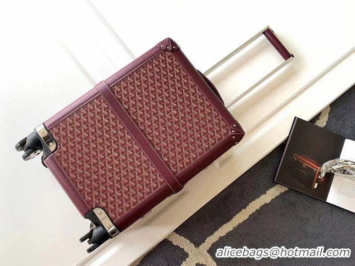 Good Taste Goyard Bourget PM Trolley Case Wheeled Luggage 20inches GY1647 Burgundy