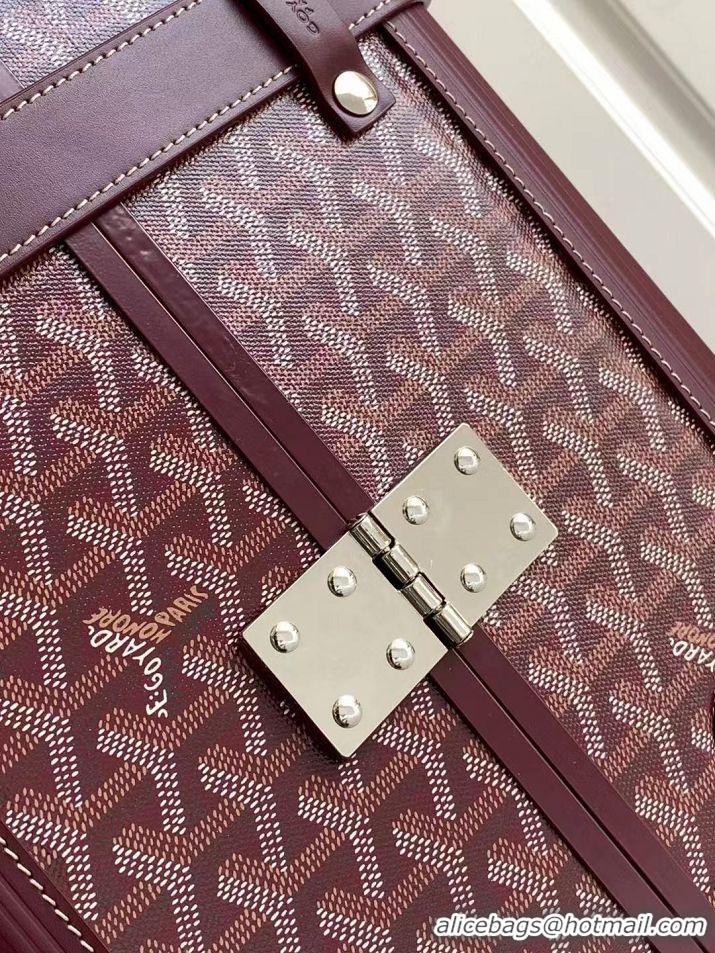 Good Taste Goyard Bourget PM Trolley Case Wheeled Luggage 20inches GY1647 Burgundy