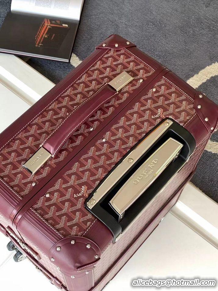 Good Taste Goyard Bourget PM Trolley Case Wheeled Luggage 20inches GY1647 Burgundy