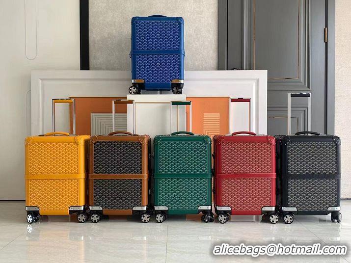 Luxurious Goyard Bourget PM Trolley Case Wheeled Luggage 20inches GY1647 Sky Blue