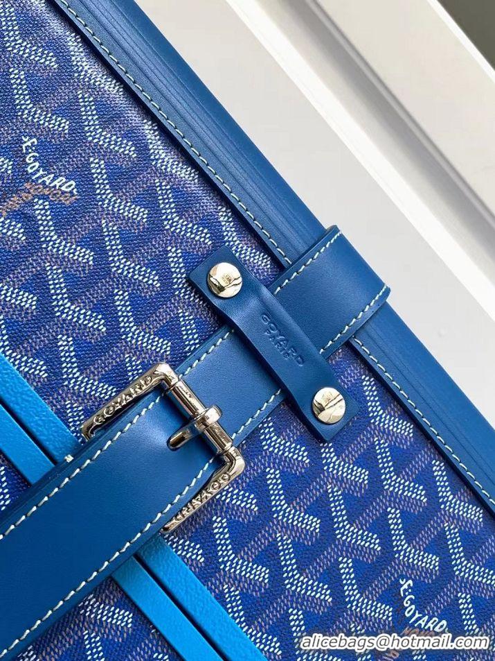 Luxurious Goyard Bourget PM Trolley Case Wheeled Luggage 20inches GY1647 Sky Blue