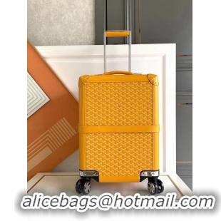 Top Grade Goyard Bourget PM Trolley Case Wheeled Luggage 20inches GY1647 Yellow