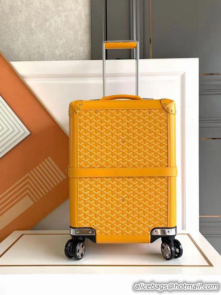 Top Grade Goyard Bourget PM Trolley Case Wheeled Luggage 20inches GY1647 Yellow