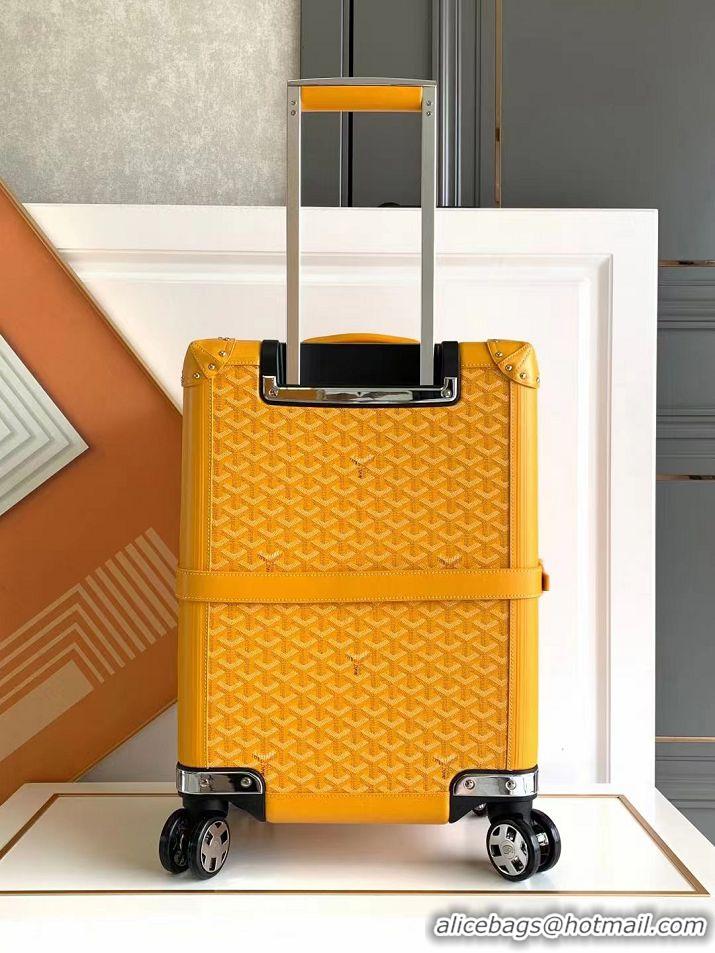 Top Grade Goyard Bourget PM Trolley Case Wheeled Luggage 20inches GY1647 Yellow