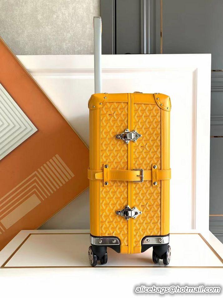 Top Grade Goyard Bourget PM Trolley Case Wheeled Luggage 20inches GY1647 Yellow