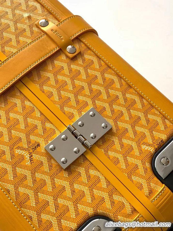 Top Grade Goyard Bourget PM Trolley Case Wheeled Luggage 20inches GY1647 Yellow