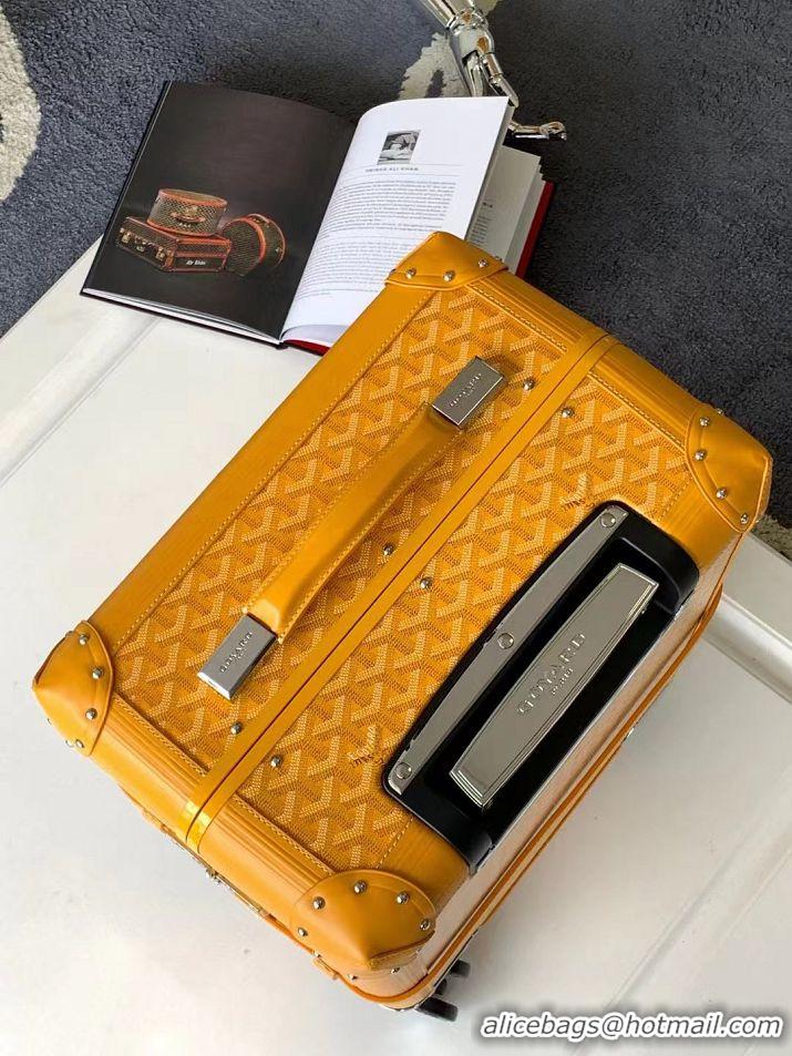 Top Grade Goyard Bourget PM Trolley Case Wheeled Luggage 20inches GY1647 Yellow