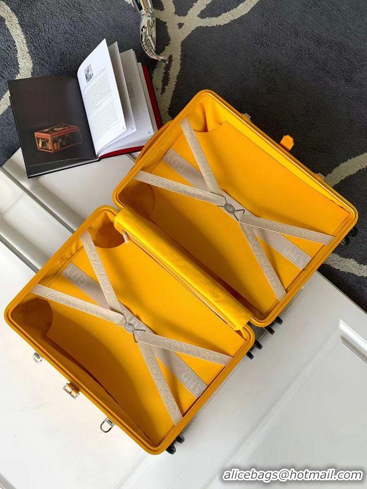 Top Grade Goyard Bourget PM Trolley Case Wheeled Luggage 20inches GY1647 Yellow