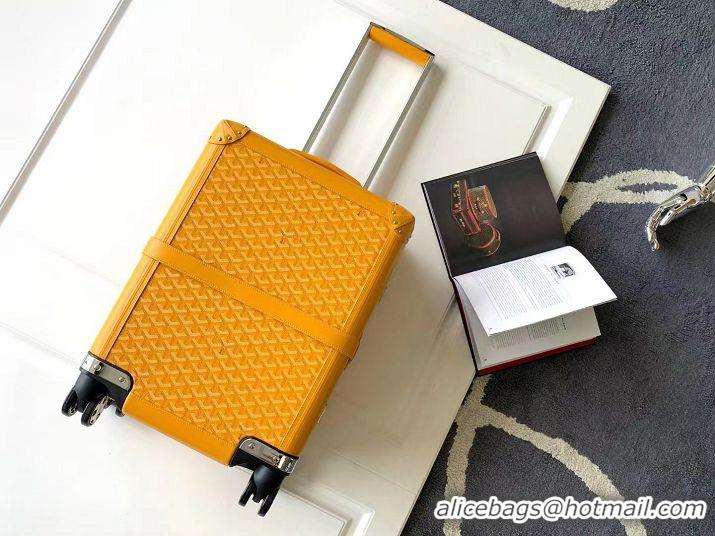 Top Grade Goyard Bourget PM Trolley Case Wheeled Luggage 20inches GY1647 Yellow