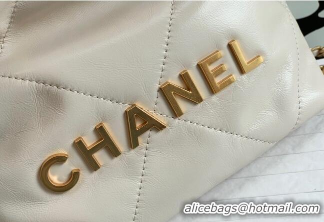 Promotional Chanel 22 Shiny Calfskin Mini Shopping Bag with Pearls AS3980 Beige 2023