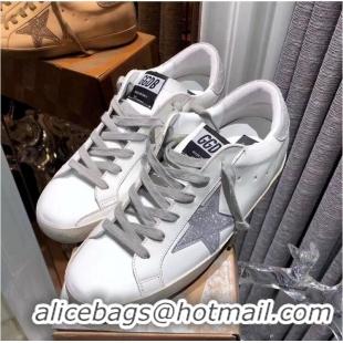 ​Promotional Golden Goose Super-Star Sneakers in Silver Glitter and White Leather 027060