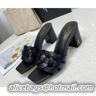 Best Price Saint Laurent Lambskin Medium Slide Sandals 6.5cm Black 0324163