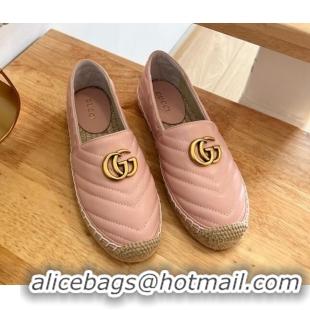 Good Looking Gucci Chevron Leather Espadrilles Pink 022370