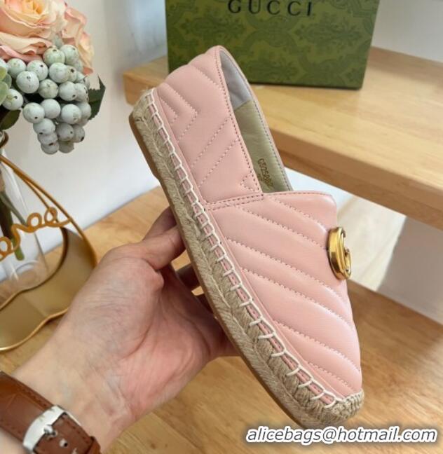 Good Looking Gucci Chevron Leather Espadrilles Pink 022370