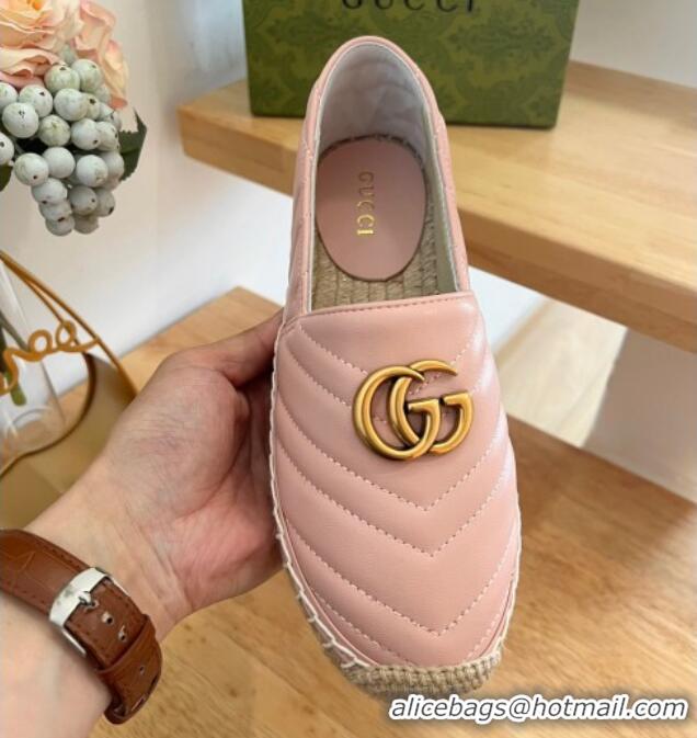 Good Looking Gucci Chevron Leather Espadrilles Pink 022370