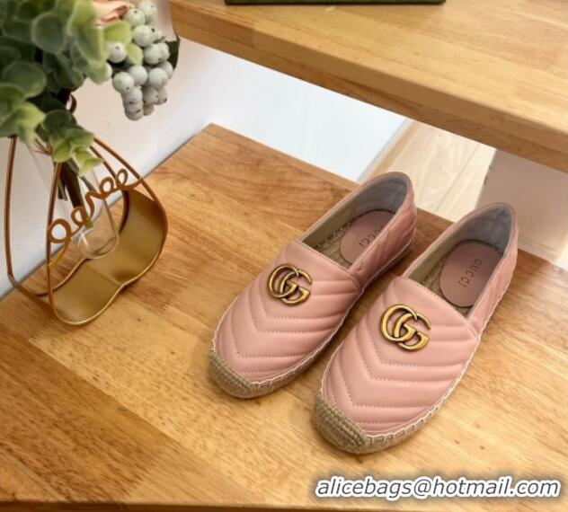 Good Looking Gucci Chevron Leather Espadrilles Pink 022370