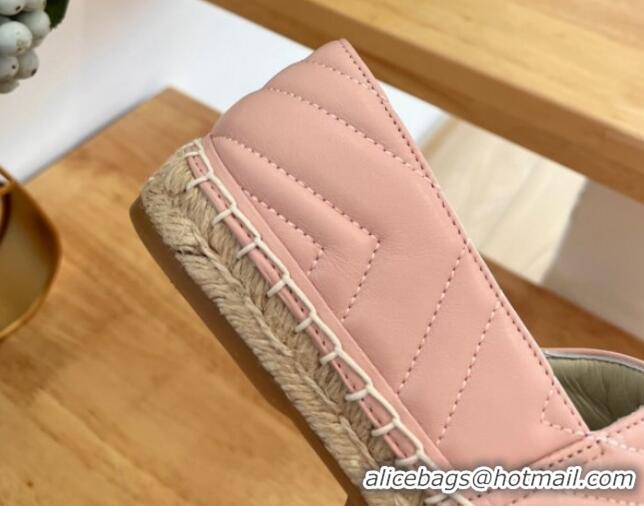 Good Looking Gucci Chevron Leather Espadrilles Pink 022370