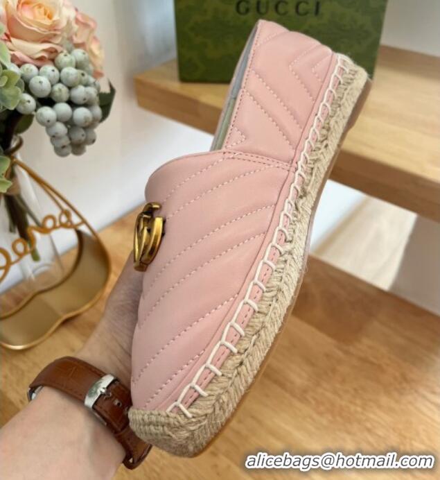 Good Looking Gucci Chevron Leather Espadrilles Pink 022370