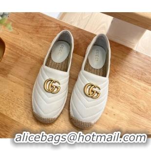 Best Price Gucci Chevron Leather Espadrilles White 022371