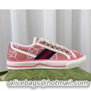 Top Design Gucci Tennis 1977 Sneakers in Pink Jumbo GG canvas 022844