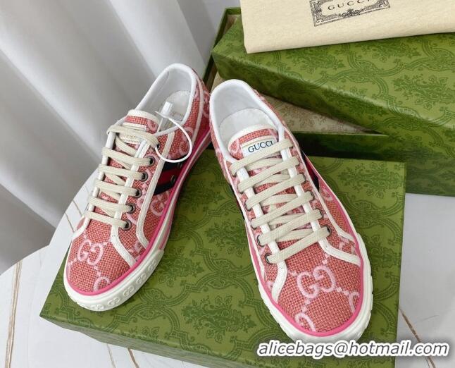 Top Design Gucci Tennis 1977 Sneakers in Pink Jumbo GG canvas 022844