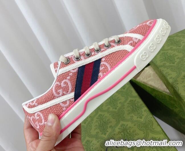 Top Design Gucci Tennis 1977 Sneakers in Pink Jumbo GG canvas 022844