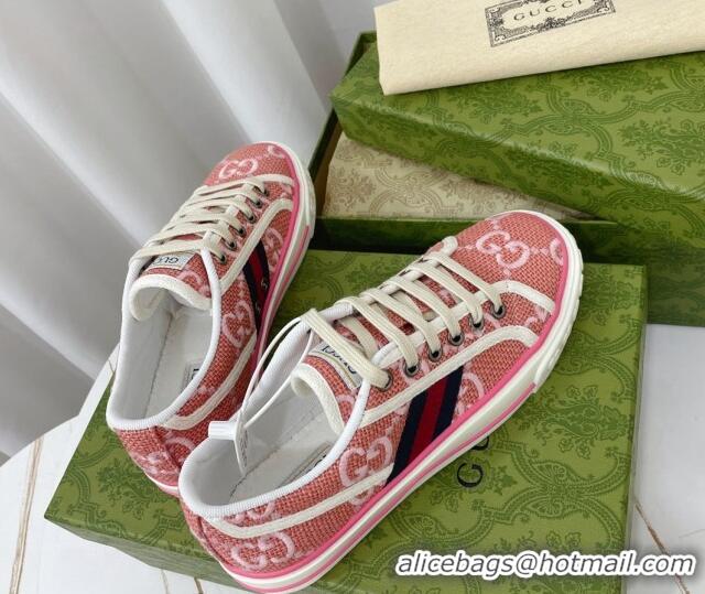 Top Design Gucci Tennis 1977 Sneakers in Pink Jumbo GG canvas 022844