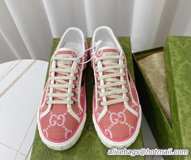 Top Design Gucci Tennis 1977 Sneakers in Pink Jumbo GG canvas 022844