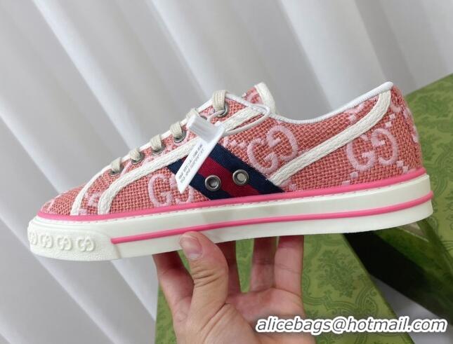 Top Design Gucci Tennis 1977 Sneakers in Pink Jumbo GG canvas 022844