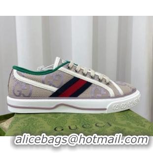 Purchase Gucci Tennis 1977 Sneakers in Jumbo GG Cotton Beige/Lilac Purple 022845