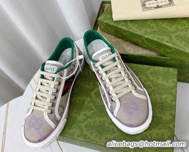 Purchase Gucci Tennis 1977 Sneakers in Jumbo GG Cotton Beige/Lilac Purple 022845