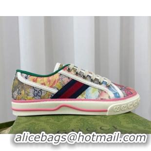 Pretty Style Gucci Tennis 1977 Sneakers in Multicolour GG Supreme Flora Print Cotton 022846 