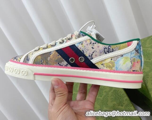 Pretty Style Gucci Tennis 1977 Sneakers in Multicolour GG Supreme Flora Print Cotton 022846 