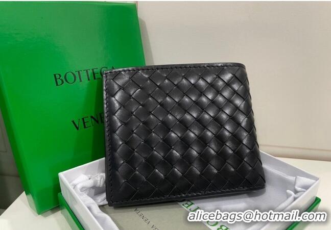 Reasonable Price Bottega Veneta Men's Bi-Fold Wallet in Intrecciato Leather M133933 Black 2022