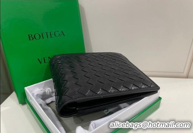 Reasonable Price Bottega Veneta Men's Bi-Fold Wallet in Intrecciato Leather M133933 Black 2022