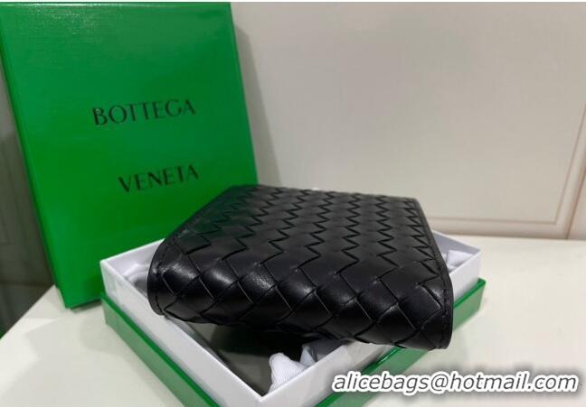 Reasonable Price Bottega Veneta Men's Bi-Fold Wallet in Intrecciato Leather M133933 Black 2022