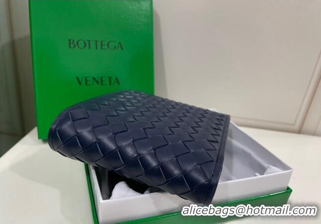 Promotional Bottega Veneta Men's Bi-Fold Wallet in Intrecciato Leather M133933 Blue 2022