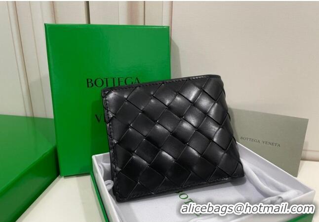 Promotional Bottega Veneta Men's Bi-Fold Wallet in Intrecciato Leather M133993 Black 2022