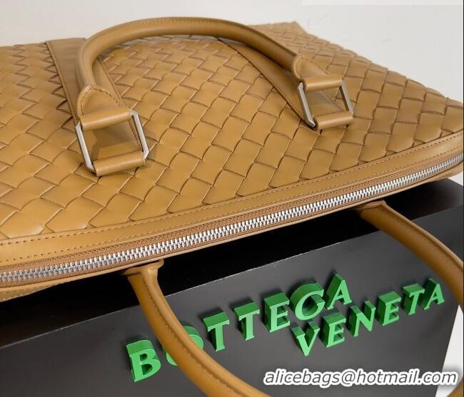 Best Price Bottega Veneta Slim Classic Briefcase Bag in Intrecciato Leather 690702 Acorn Brown 2022