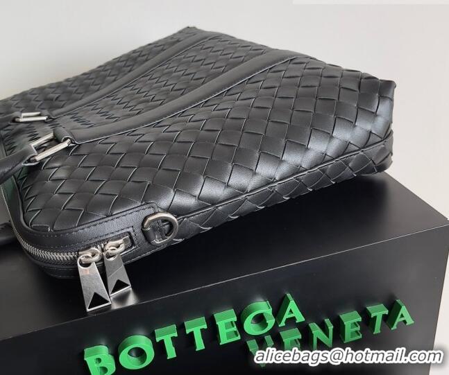 Top Quality Bottega Veneta Slim Classic Briefcase Bag in Intrecciato Leather 690702 Black 2022