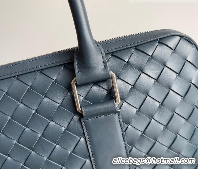 Good Product Bottega Veneta Slim Classic Briefcase Bag in Intrecciato Leather 690702 Grey 2022