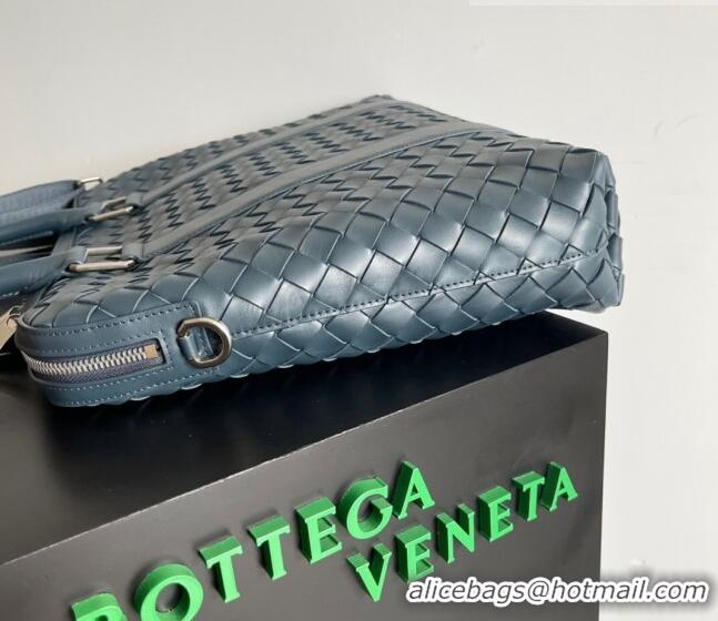 Good Product Bottega Veneta Slim Classic Briefcase Bag in Intrecciato Leather 690702 Grey 2022