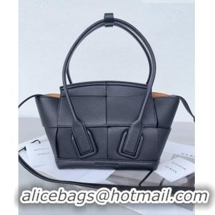 Good Looking Bottega Veneta Mini Arco Tote Bag in intreccio Grained Calfskin 600606 Black 2023