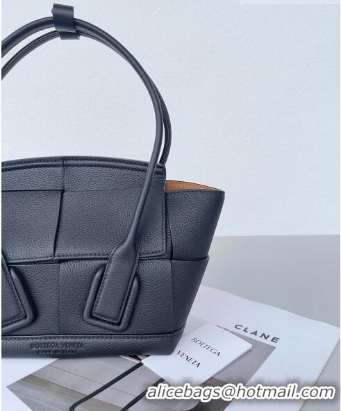 Good Looking Bottega Veneta Mini Arco Tote Bag in intreccio Grained Calfskin 600606 Black 2023