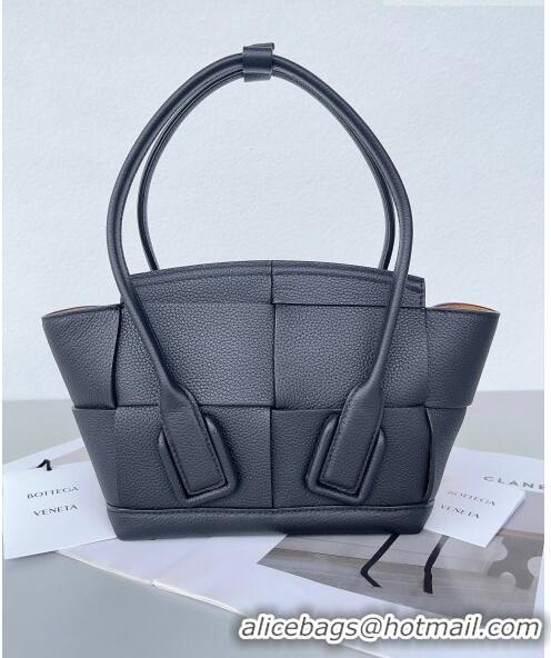 Good Looking Bottega Veneta Mini Arco Tote Bag in intreccio Grained Calfskin 600606 Black 2023