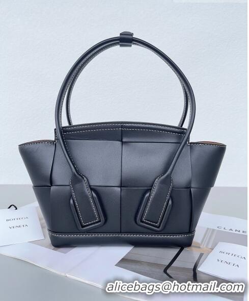 Promotional Bottega Veneta Mini Arco Tote Bag in intreccio Smooth Calfskin 600606 Black 2023