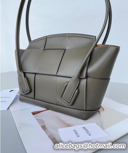 Super Quality Bottega Veneta Samll Arco Tote Bag in intreccio Smooth Calfskin 575943 Grey 2023