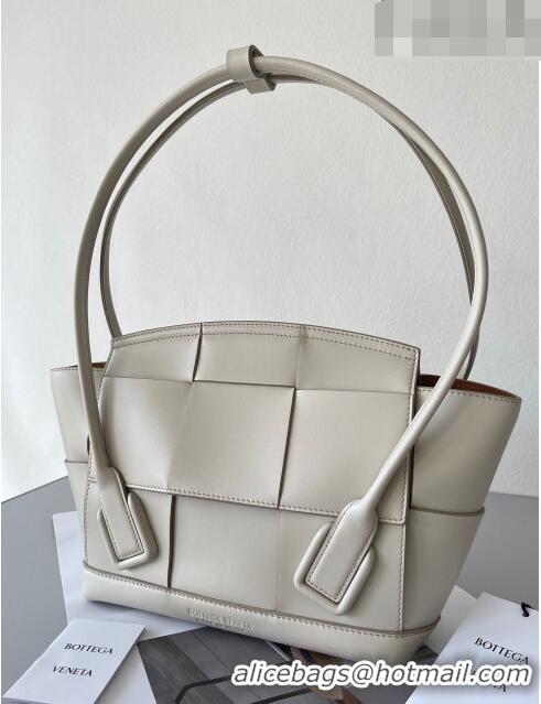 New Style Bottega Veneta Samll Arco Tote Bag in intreccio Smooth Calfskin 575943 Beige 2023