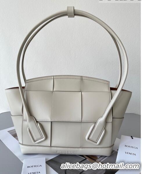 New Style Bottega Veneta Samll Arco Tote Bag in intreccio Smooth Calfskin 575943 Beige 2023