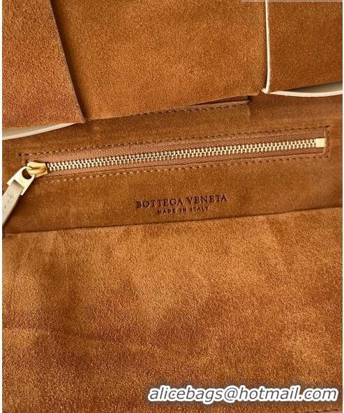 Best Grade Bottega Veneta Samll Arco Tote Bag in intreccio Smooth Calfskin 575943 Apricot 2023